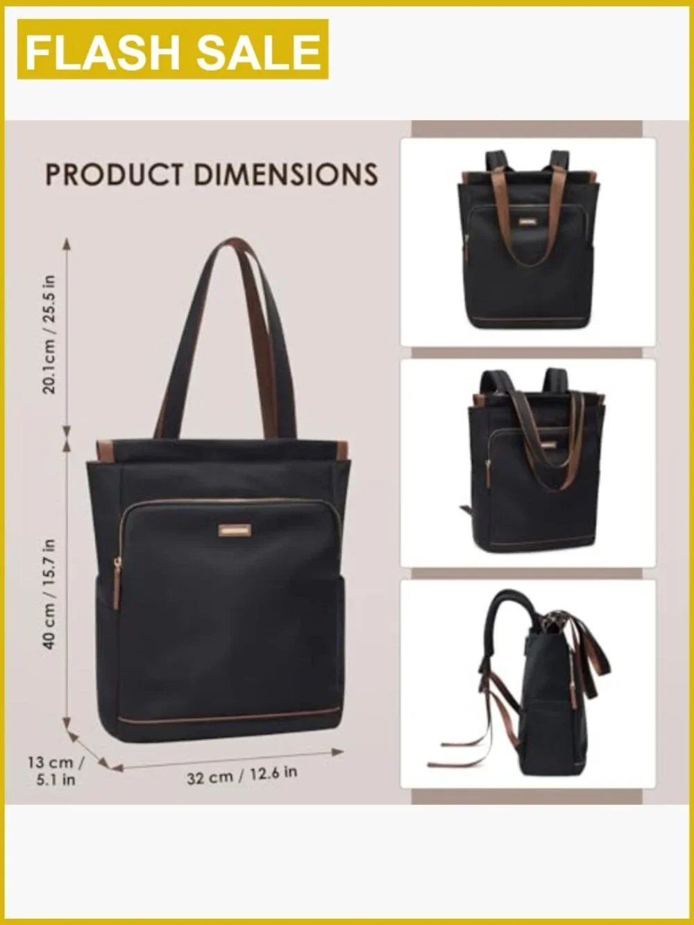Convertible Laptop Backpack for Women Casual Daypack Tote Work College Travel